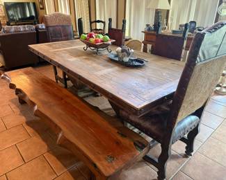 Rustic Table (6 chairs & bench)