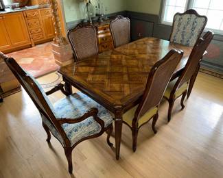 Louis Mittman Dining Table Set including Two Armchairs, 4 Chairs