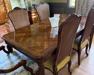 Louis Mittman Dining Table Set including Table with Two Leaves