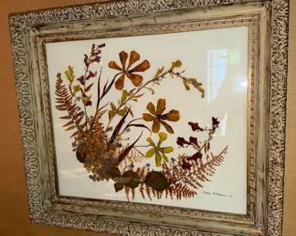 Pressed Flower Art signed Ruth Filenbaum '61