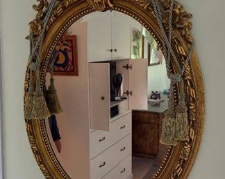 Beveled Glass Ornate Gold Leaf Mirror