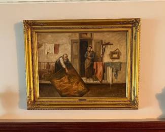 Antique Oil Painting by A de March 27.5” x 33”