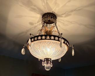 French Diamond-Cut Semi-Flush Light Fixture