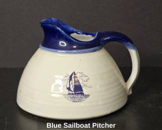 Blue Sailboat Pitcher
