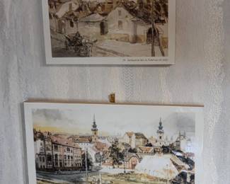 Hungarian Cityscape Prints Set of 