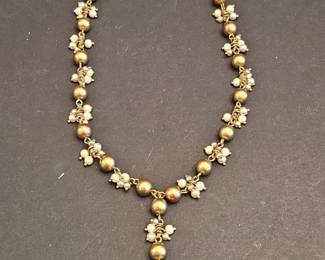 Carolee Faux Pearl and Gold Tone Necklace