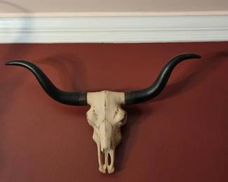 Texas Longhorn Skull Wall Mount with Wrapped Horns