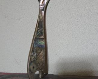 Vintage Mexican Abalone Fish Bottle Opener second image