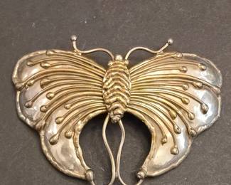 Nechoen Mexico Sterling Silver Butterfly Brooch