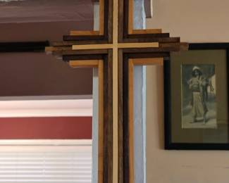 Layered Wooden Cross Wall Decor