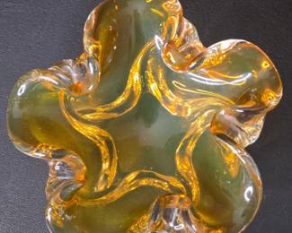 Murano Style Amber Glass Ashtray or Bowl second image