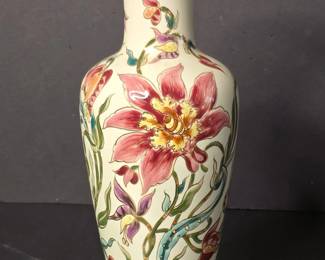 Zsolnay HandPainted Porcelain Orchid Vase