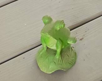 Green Glass Frog Figurine