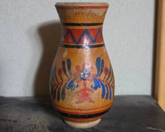 HandPainted Wooden Vase