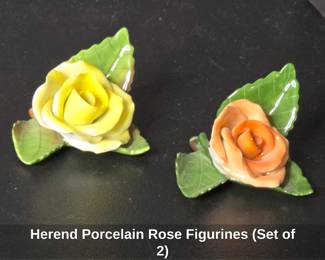 Herend Porcelain Rose Figurines Set of 