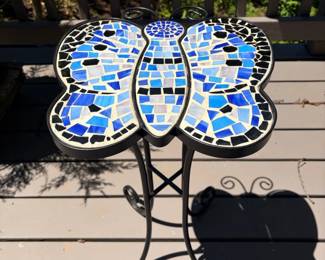 Mosaic Butterfly Garden Side Table