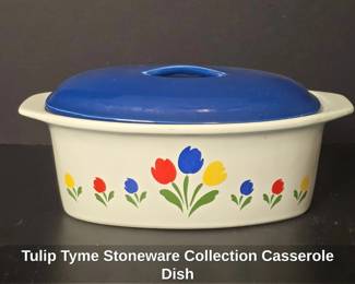 Tulip Tyme Stoneware Collection Casserole Dish