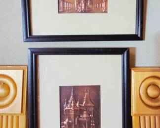 Vintage Embossed Copper Art Panels