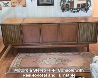 Motorola Stereo HiFi Console with ReeltoReel and Turntable second image