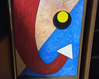 Abstract Geometric Painting Signed JOVAS 