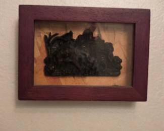 Framed Bronze Elephant BasRelief