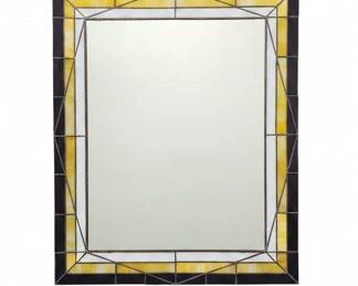 Art Deco Geometric Stained Glass Mirror