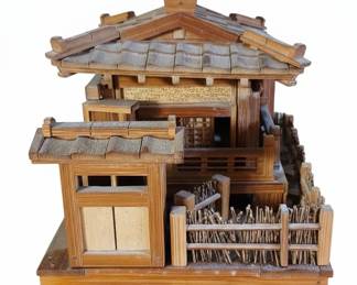 Japanese Bamboo Miniature House with Drawer second image