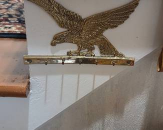 Vintage Solid Brass Eagle Key Holder