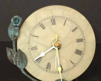 Art Nouveau Style Table Clock with Rose Motif