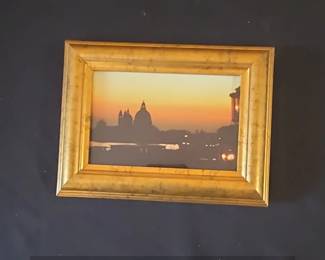 Venetian Canal Sunset Framed Print