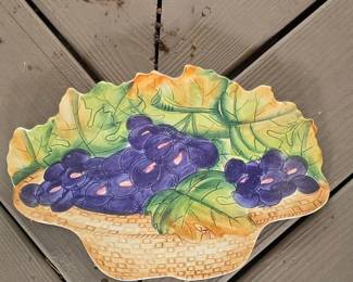 Fitz and Floyd Sonoma Vineyard Grape Cake Plate or Wall Art