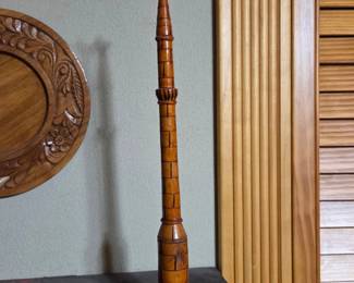 Carved Wooden Minaret Figurine