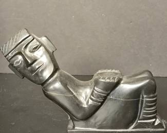 Mayan Chac Mool Obsidian Figure