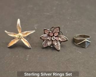 Sterling Silver Rings Set