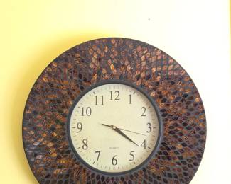 Lulu Decor Amber Flower Mosaic Wall Clock