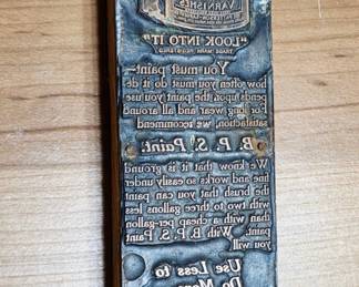 B.P.S. Paints and Varnishes Printing Block