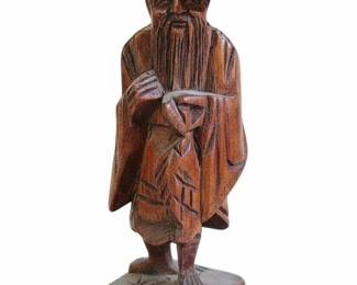 Vintage Hand Carved Chinese Wise Old Man Figurine second image