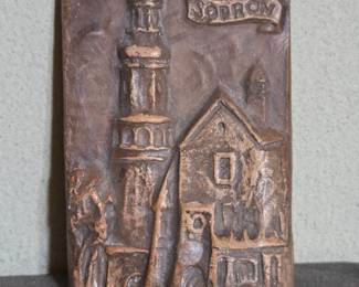 Sopron Ceramic Plaque with Tower and House