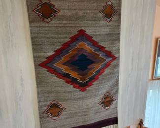 Navajo Style Geometric Diamond Wool Rug