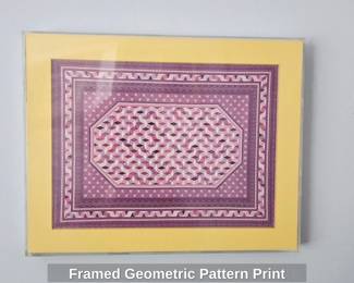 Framed Geometric Pattern Print
