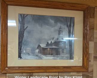 Winter Landscape Print by Rey Klimt Millwood Pines