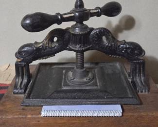 Antique Cast Iron Dolphin Book Press B