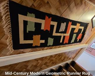 MidCentury Modern Geometric Runner Rug