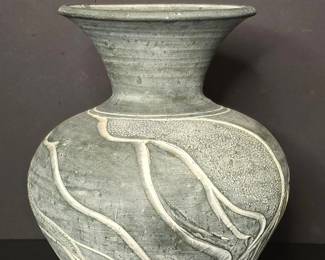 Art Deco Ceramic Vase with Applied Decoration