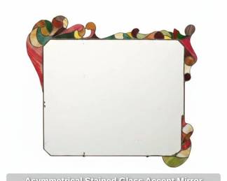 Asymmetrical Stained Glass Accent Mirror