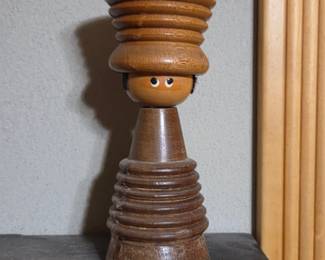 Vintage Wooden Mr. T Salt and Pepper Shaker Set