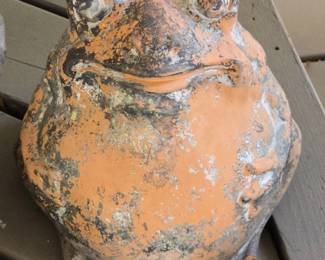 Terracotta Frog Garden Statue