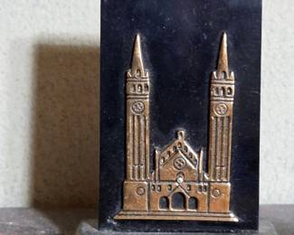 Szeged Cathedral Souvenir Plaque  Retro Table Decoration