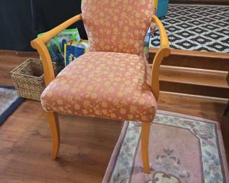 Vintage Upholstered Armchair with Floral Pattern