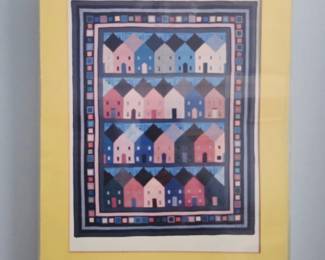 Framed Print of Hometown Quilt by Mary Engelbreit